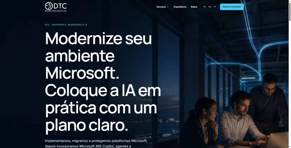 Captura do site: DTC